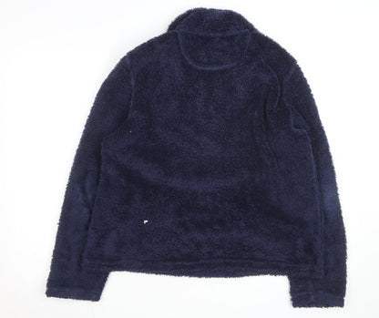 Gelert Women Navy Fleece Pullover Hoodie Size 14 Half Zip Warm Outdoor Top