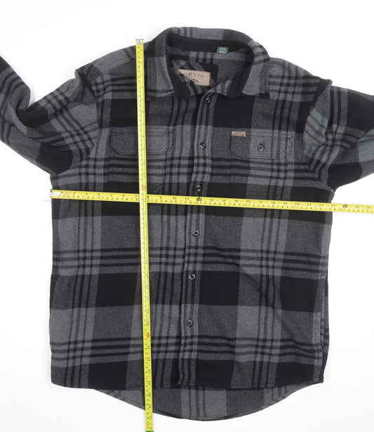 Orvis Men's Grey Check Flannel Shirt Jacket Size L