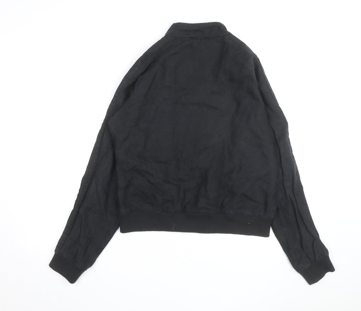 Fred Perry Women's Black Linen Bomber Jacket Size 14
