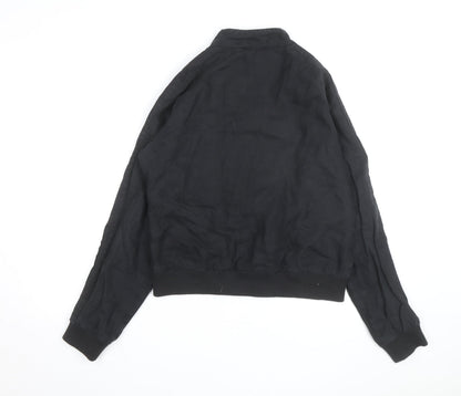 Fred Perry Women's Black Linen Bomber Jacket Size 14