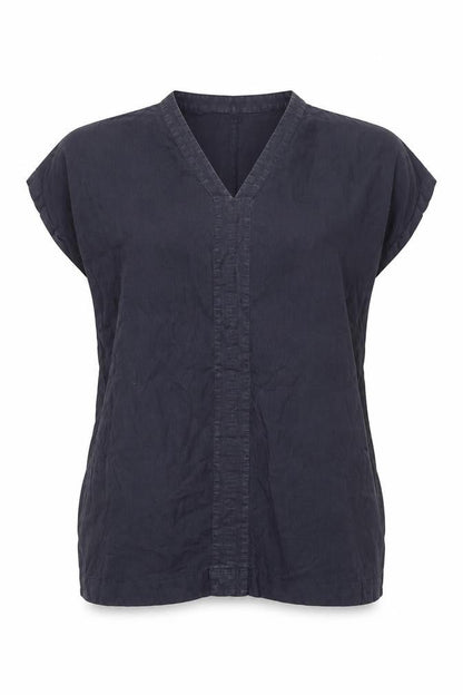 John Lewis Pure Linen Women's Blue V-Neck Tunic Blouse Size 14