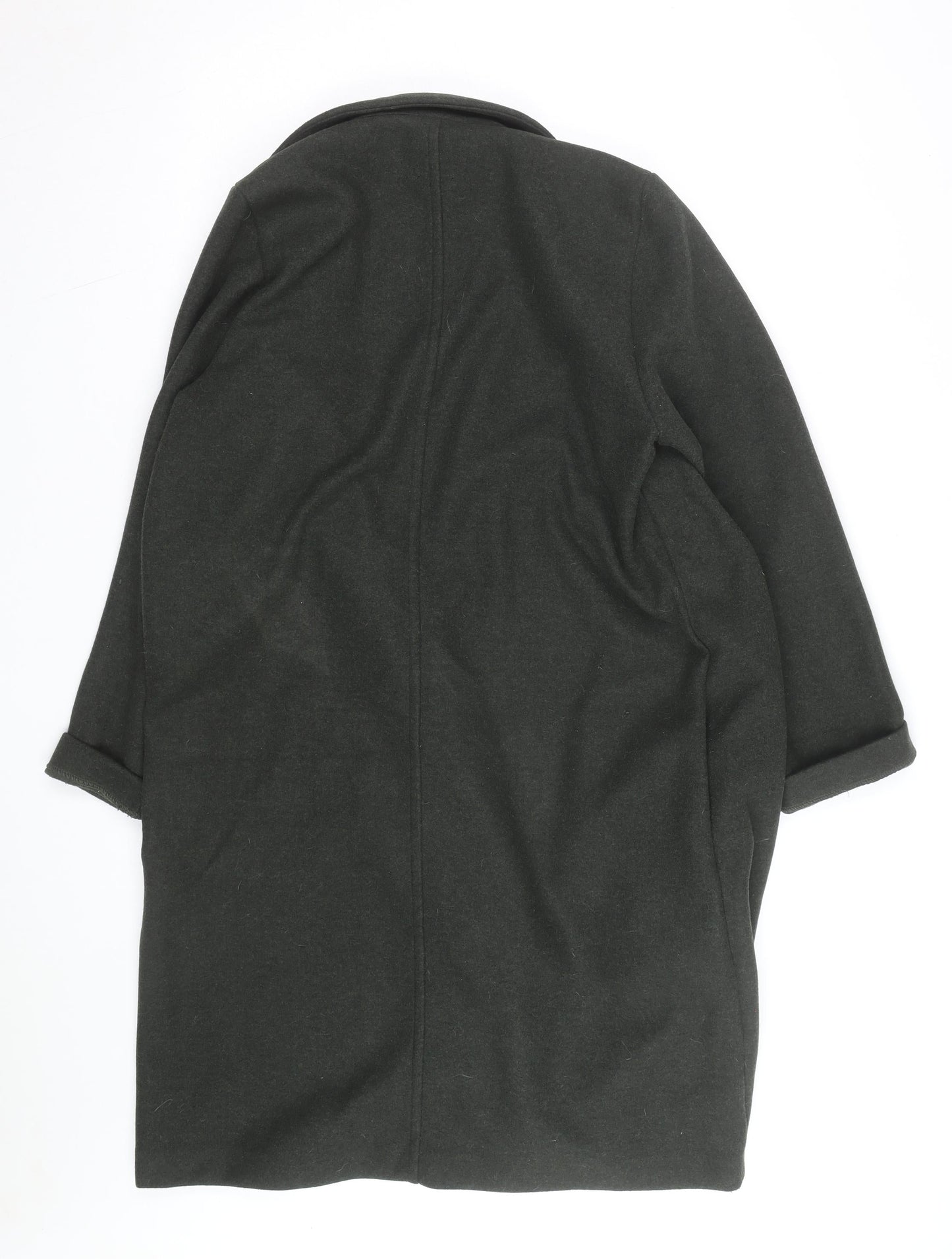 Zara Men’s Green Wool Blend Long Overcoat Size L