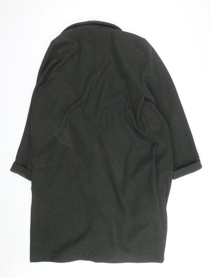 Zara Men’s Green Wool Blend Long Overcoat Size L