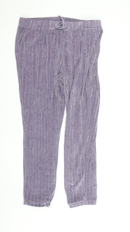La Redoute Women’s Purple Velour Jogger Trousers L