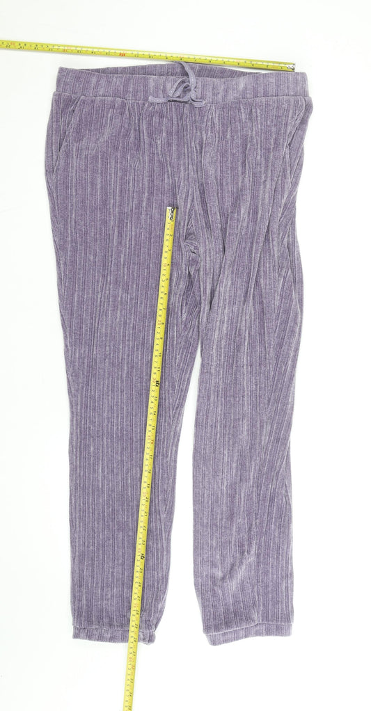 La Redoute Women’s Purple Velour Jogger Trousers L