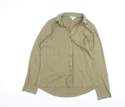 White Stuff Women's Green Long Sleeve Button-Up Shirt Size 14