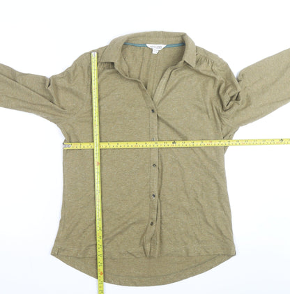 White Stuff Women's Green Long Sleeve Button-Up Shirt Size 14
