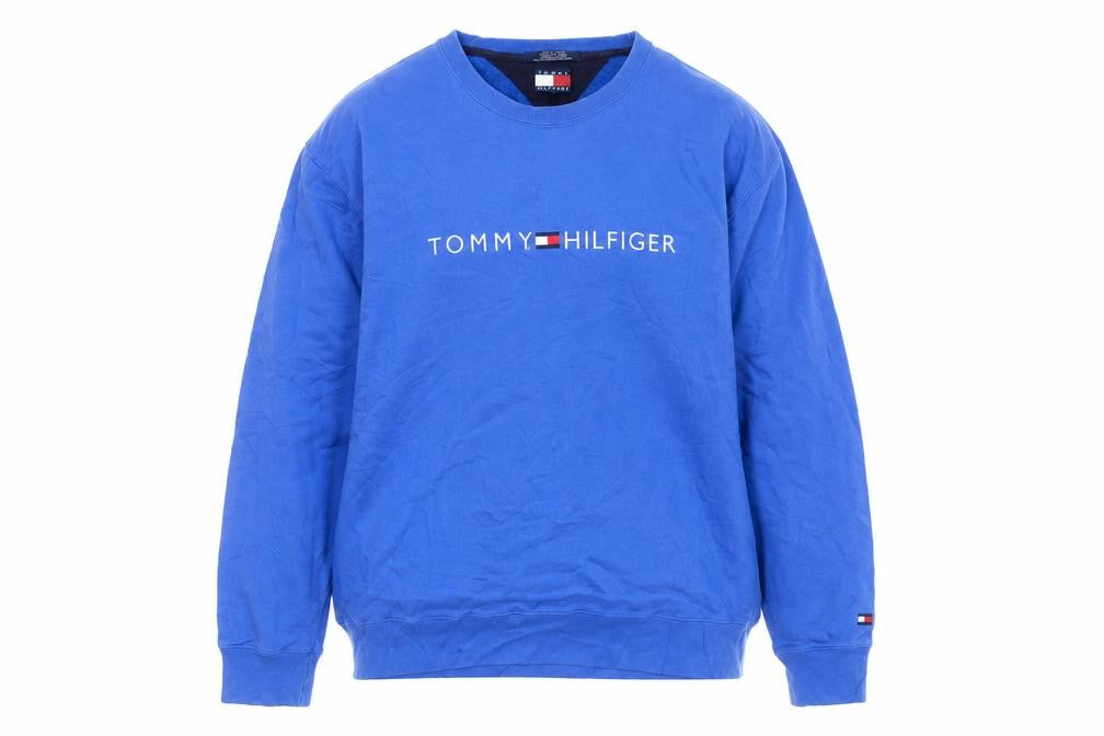 Tommy Hilfiger Men's Blue Logo Pullover Sweatshirt Size L