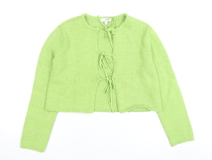 Marks and Spencer Women's Green Knit Tie Cardigan Medium