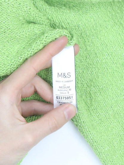 Marks and Spencer Women's Green Knit Tie Cardigan Medium
