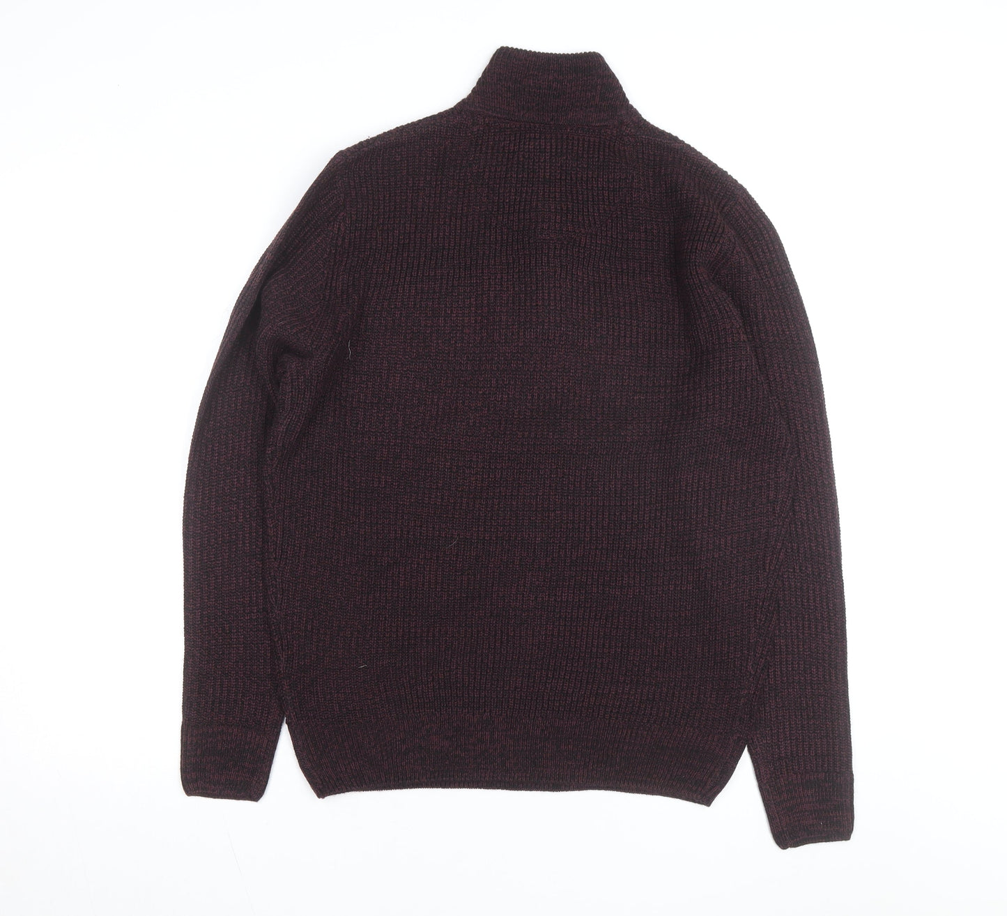 Kensington Eastside Men's Brown 1/4 Zip High Neck Jumper L