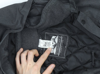 Quechua Men's Grey Waterproof Hooded Parka Jacket L Regular Fit