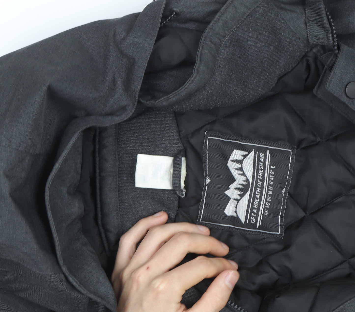 Quechua Men's Grey Waterproof Hooded Parka Jacket L Regular Fit