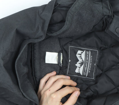 Quechua Men's Grey Waterproof Hooded Parka Jacket L Regular Fit