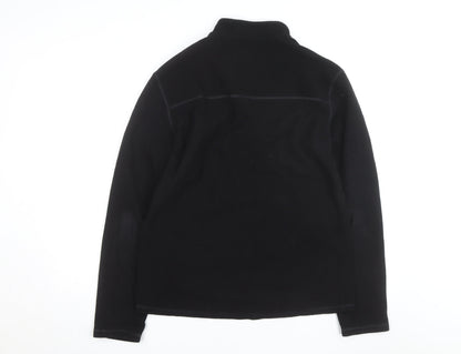 Quechua Men's Black Fleece 1/2 Zip Sweatshirt L Outdoor Hiking Pullover