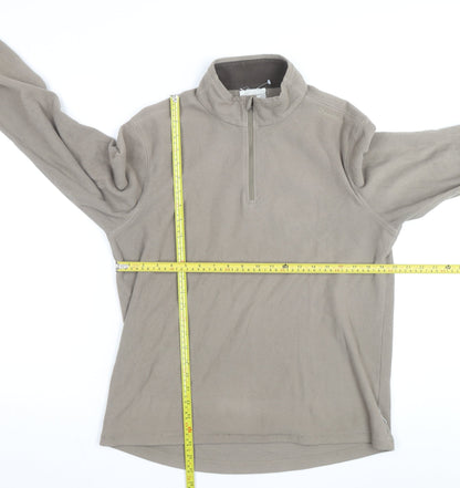 Quechua Men's Beige Fleece 1/2 Zip Pullover Sweatshirt L