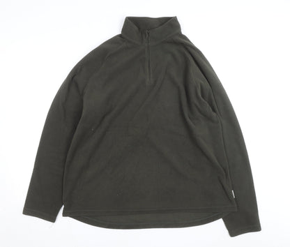 Quechua Men’s Green 2XL Fleece 1/4 Zip Pullover Sweatshirt