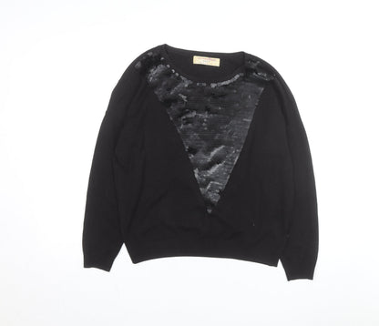 Tom Tailor Denim Women's Black Sequin Knit Jumper Size S