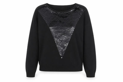 Tom Tailor Denim Women's Black Sequin Knit Jumper Size S