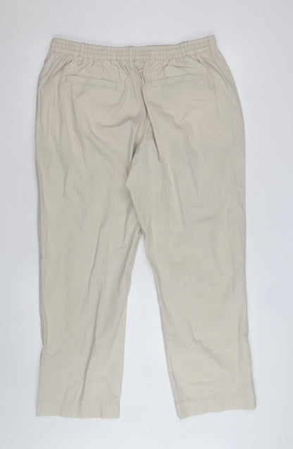 Cotton Traders Men Beige Drawstring Cotton Casual Trousers L