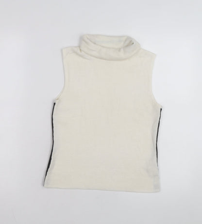 Cleo Petites Womens Ivory Sleeveless Roll Neck Knit Jumper S