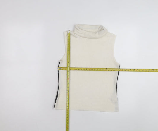 Cleo Petites Womens Ivory Sleeveless Roll Neck Knit Jumper S