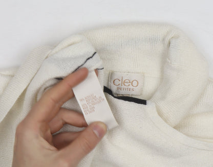 Cleo Petites Womens Ivory Sleeveless Roll Neck Knit Jumper S