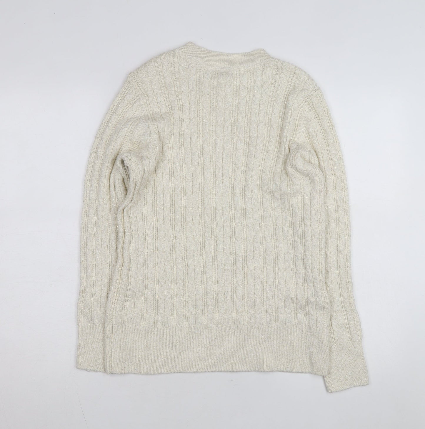 Charter Club Womens Ivory Cable-Knit Pullover Jumper L