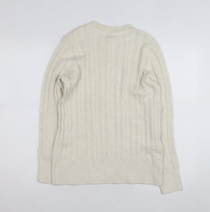 Charter Club Womens Ivory Cable-Knit Pullover Jumper L