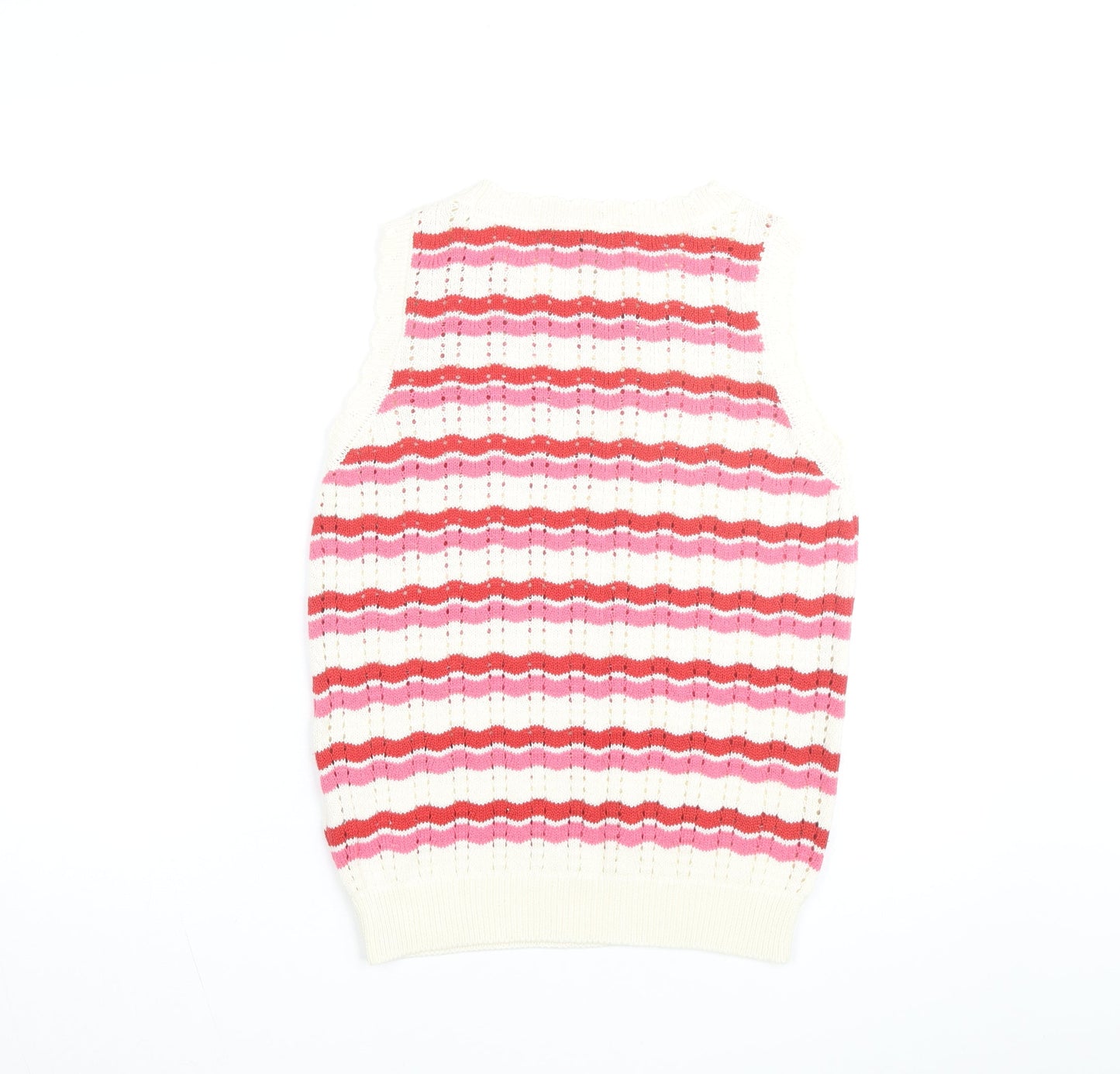 Joules Womens Multicoloured Striped Sleeveless Knit Vest Size 12