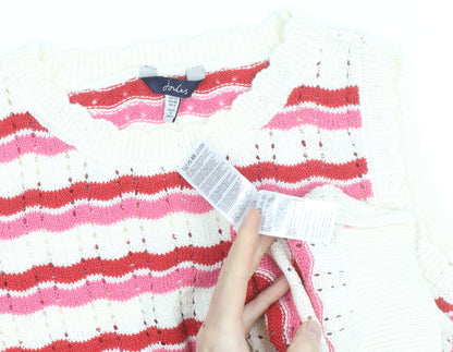 Joules Womens Multicoloured Striped Sleeveless Knit Vest Size 12