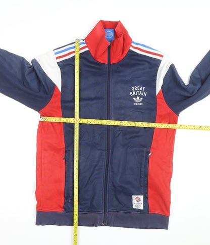 Adidas Mens Great Britain Track Jacket Navy Red White Size L