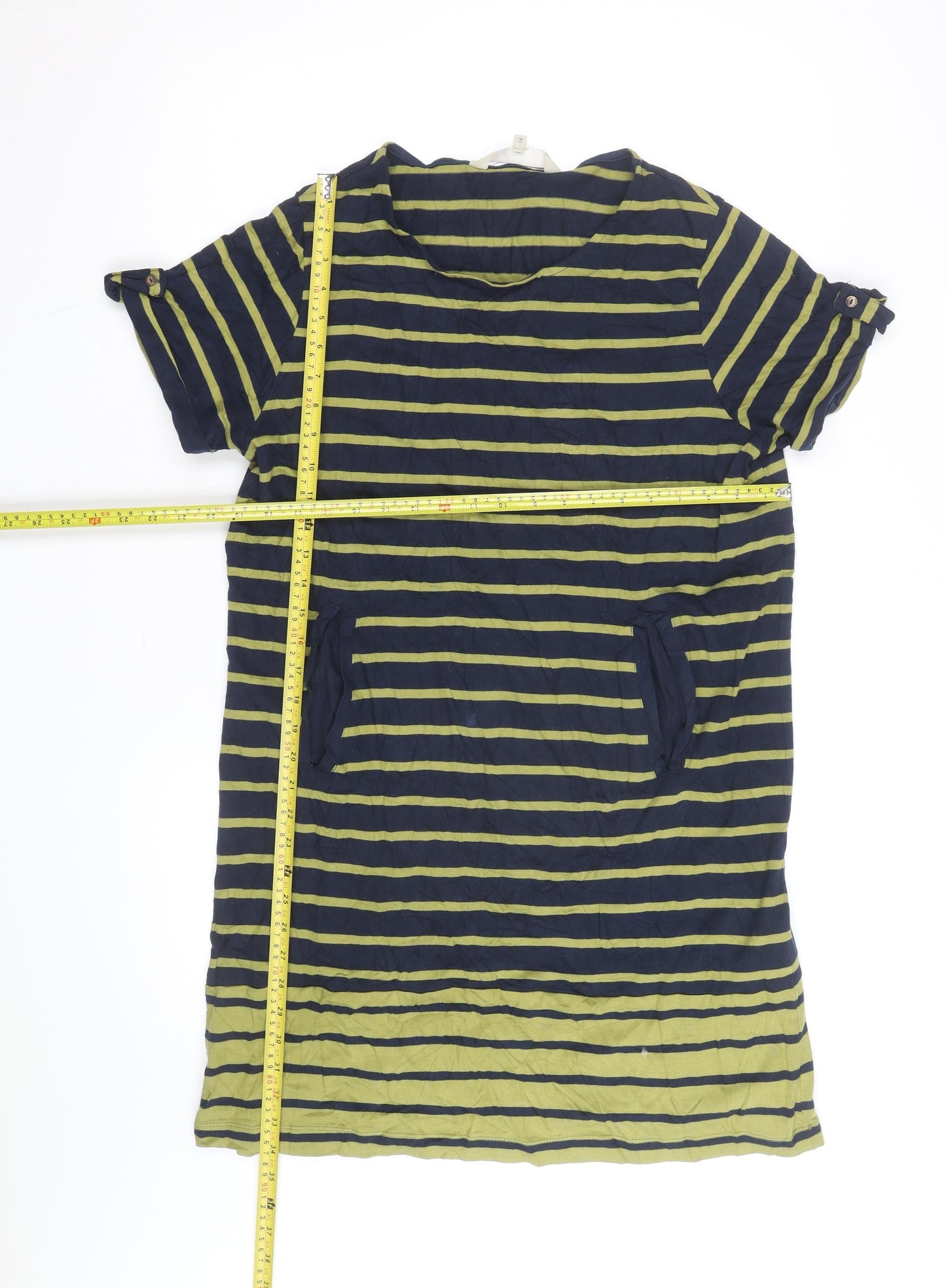 Matalan Women's Blue Striped Tunic T-Shirt Size 16 Cotton Casual