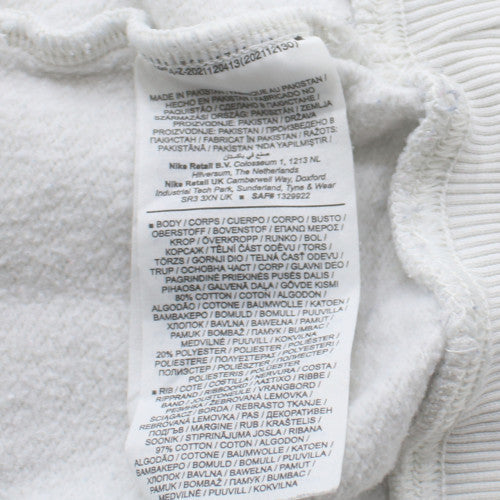 Nike Men's White Pullover Crew Neck Fleece Sweatshirt Size L