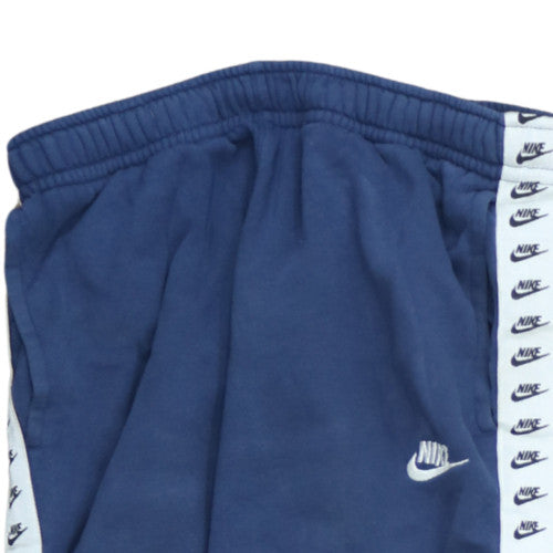 Nike Men's Blue Jogger Trousers M Side Stripe Fleece Activewear