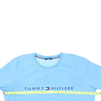 Tommy Hilfiger Men Blue XL Crew Neck Cotton Sweatshirt