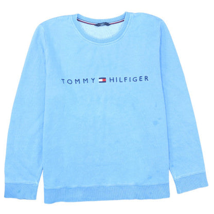 Tommy Hilfiger Men Blue XL Crew Neck Cotton Sweatshirt
