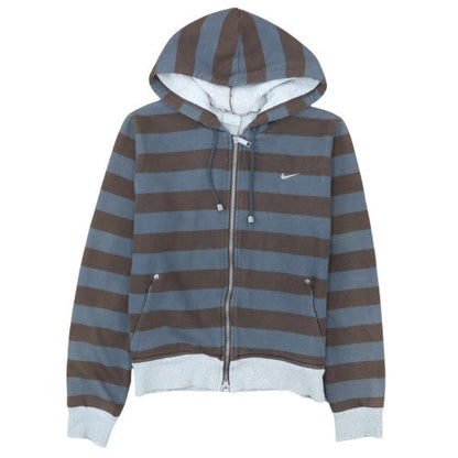 Nike Men's Blue Striped Full Zip Hoodie XL Regular Fit