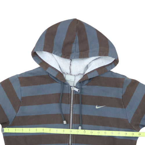 Nike Men's Blue Striped Full Zip Hoodie XL Regular Fit