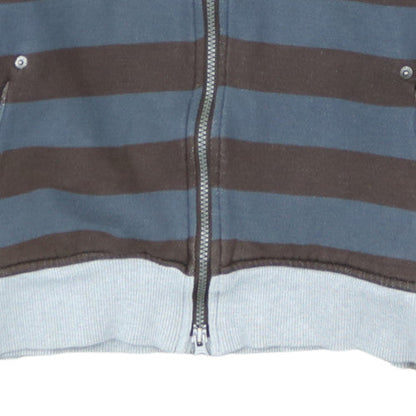 Nike Men's Blue Striped Full Zip Hoodie XL Regular Fit