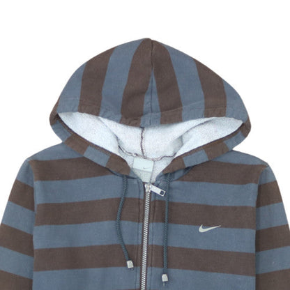 Nike Men's Blue Striped Full Zip Hoodie XL Regular Fit
