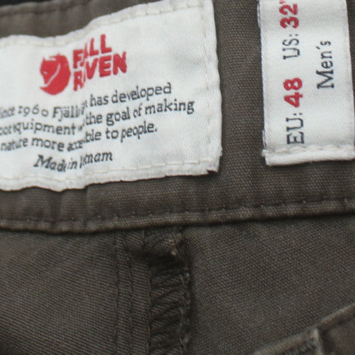 Fjällräven Mens Green Cargo Shorts M 32in Outdoor Travel Style