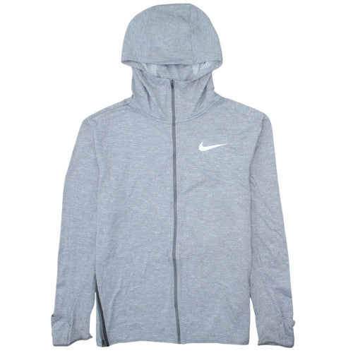 Nike Men's Grey Full Zip Dri-Fit Hoodie L Lightweight Sportswear