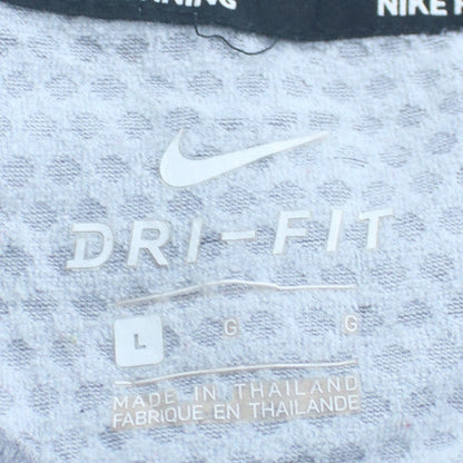 Nike Men's Grey Full Zip Dri-Fit Hoodie L Lightweight Sportswear
