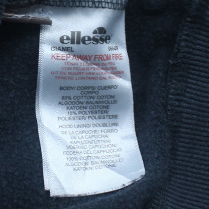Ellesse Men’s Blue Pullover Hoodie Size M Fleece Logo Sweatshirt
