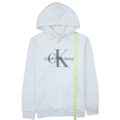 Calvin Klein Jeans Men's White L Pullover Hoodie with Logo
