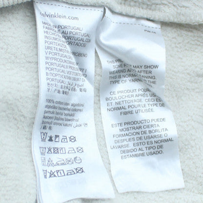 Calvin Klein Jeans Men's White L Pullover Hoodie with Logo
