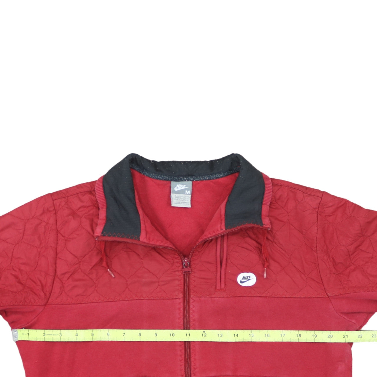 Nike Men's Red Full Zip Quilted Sweatshirt Size M