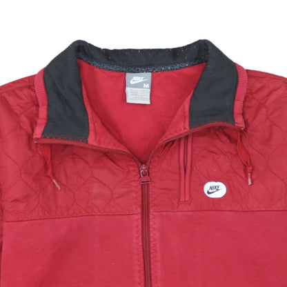 Nike Men's Red Full Zip Quilted Sweatshirt Size M