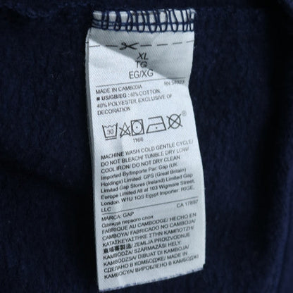 GAP Men’s Blue Full Zip Logo Hoodie XL Cotton Fleece Sweatshirt